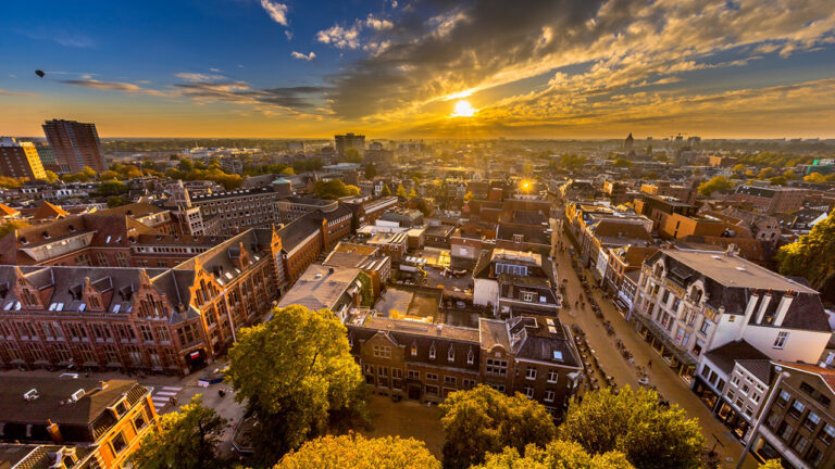 Skyline of historic Groningen city