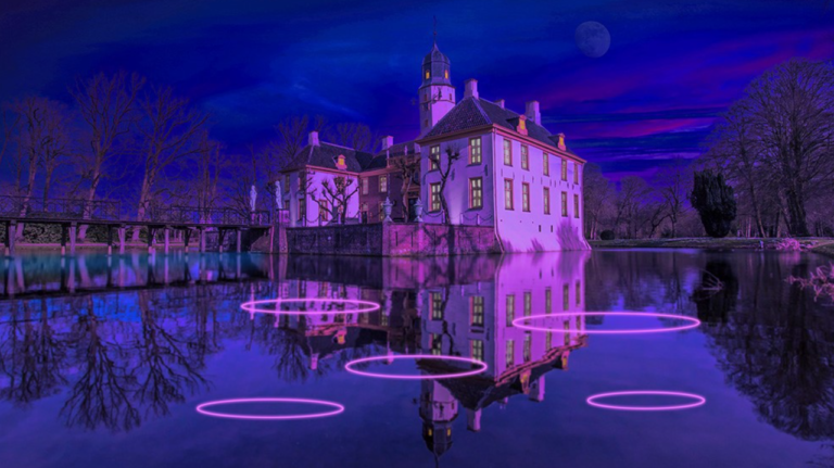 Licht op Fraeylema bij de Fraeylemaborg in Slochteren