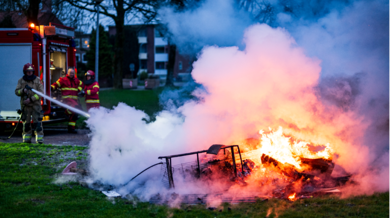 Oudejaarsbrandje Houtmanstraat Hoogezand