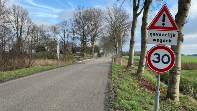Weereweg, tussen het dorp Tjuchem en Meedhuizen