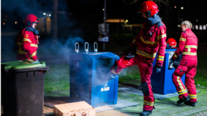 Brand, Schermerhornring Hoogezand. Oudejaarsavond.