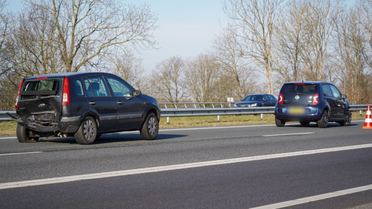 Botsing gekomen op de A7 bij Hoogezand.