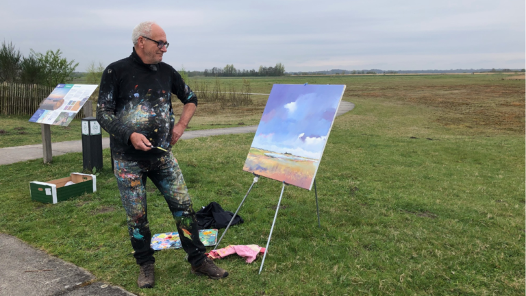 Kunstschilder Gerald Schuil bij Zuidlaardermeer