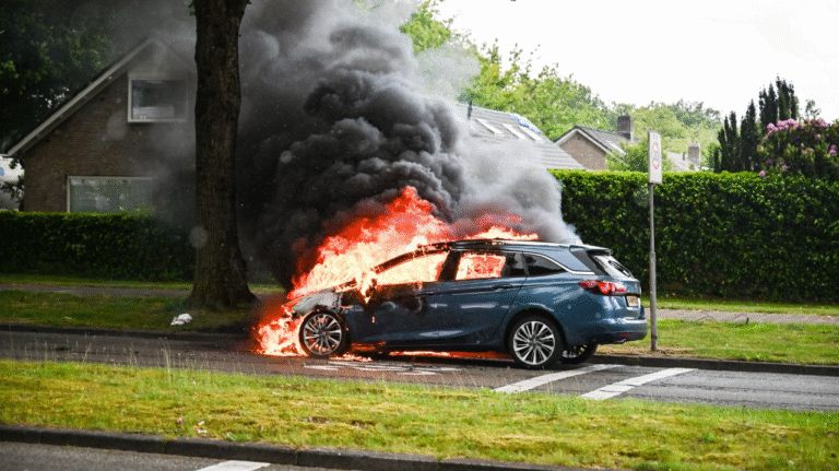 Autobrand, Troelstralaan Hoogezand