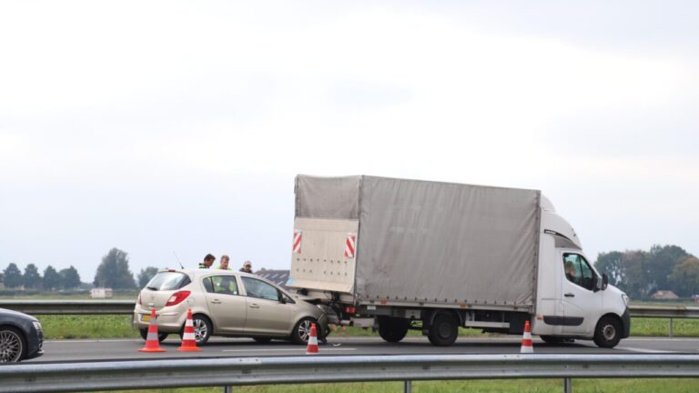 Op de A7 tussen Zuidbroek en Sappemeer, kettingbotsing