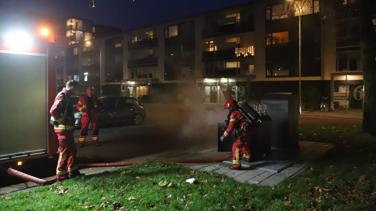 Brand in container Rembrandtplein Hoogezand