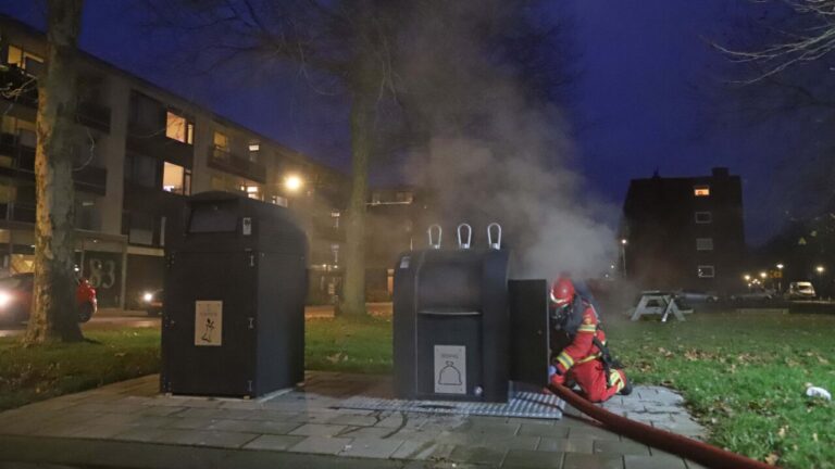 Brand in container Rembrandtplein Hoogezand