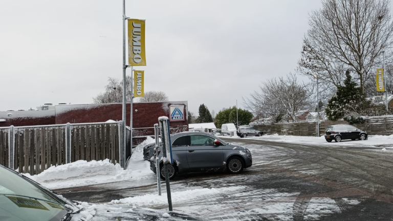 Supermarkten in de sneeuw
