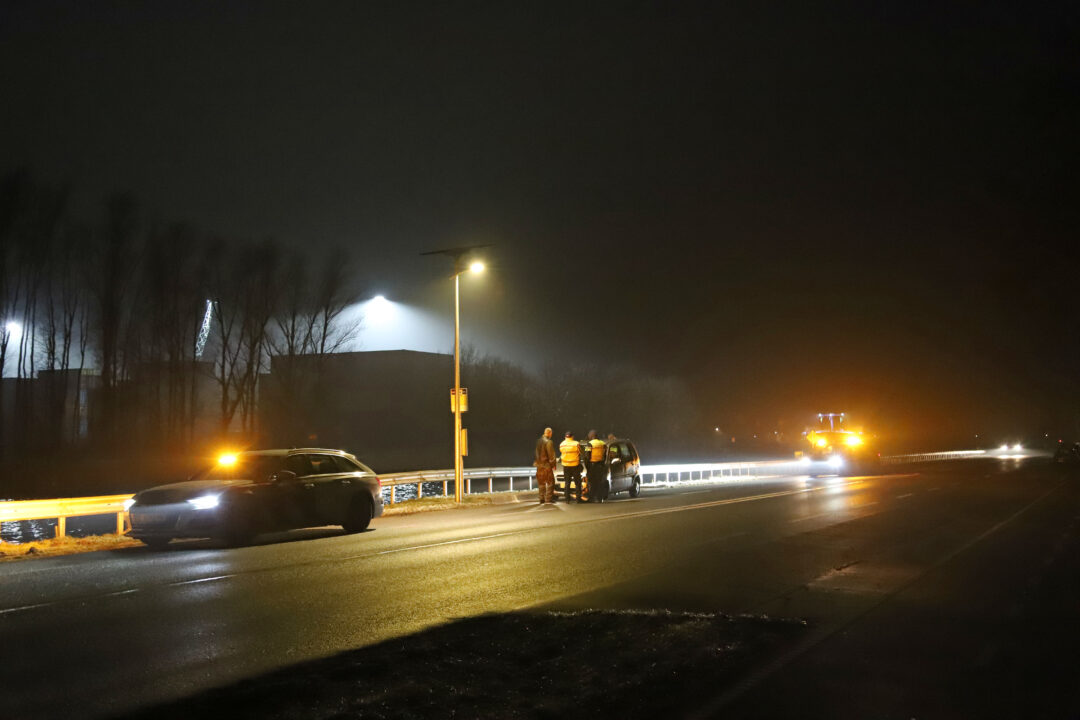 Eenzijdig ongeval op de Rijksweg West in Westerbroek