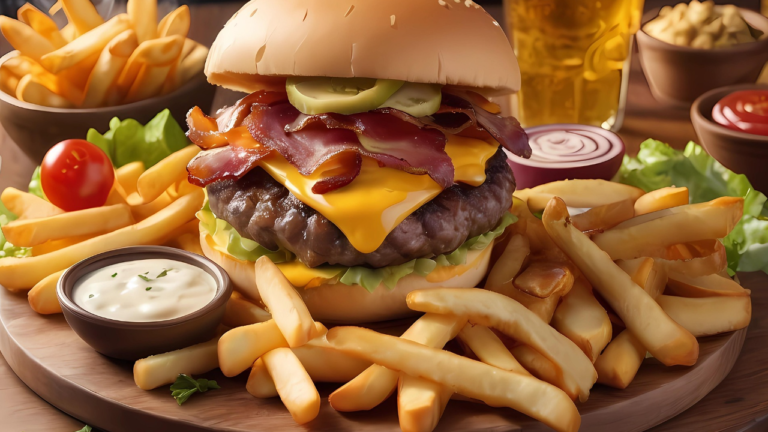 friet en hamburger, pixa bay