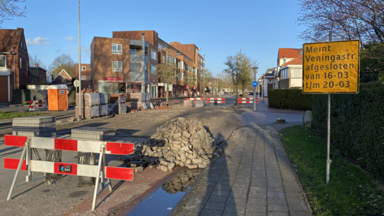 Meint Veningastraat afgesloten vanwege werkzaamheden