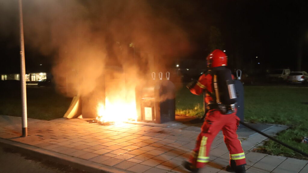 Containerbrand Groen van Prinstererstraat Hoogezand