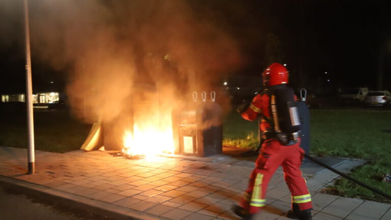 Containerbrand Groen van Prinstererstraat Hoogezand