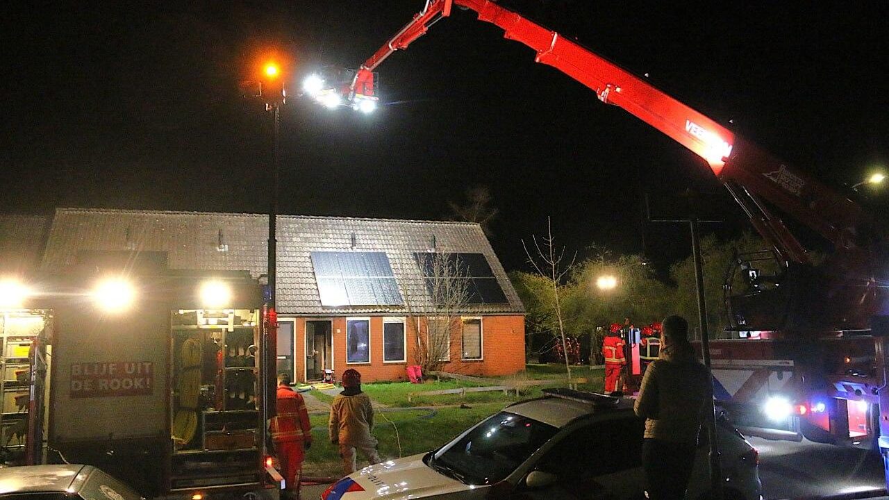 woningbrand aan de Domela Nieuwenhuisweg in Muntendam