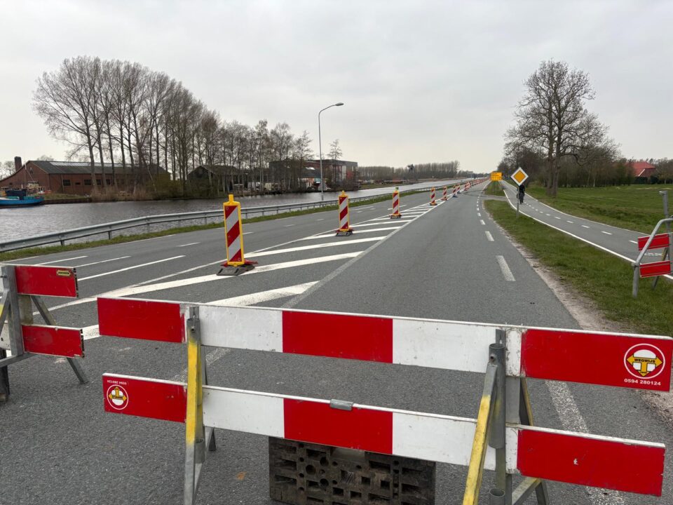 Afsluiting N860 ter hoogte van Westerbroek