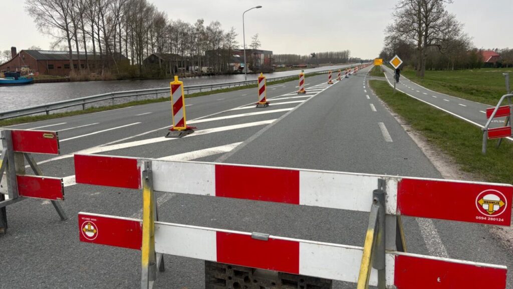 Afsluiting N860 ter hoogte van Westerbroek