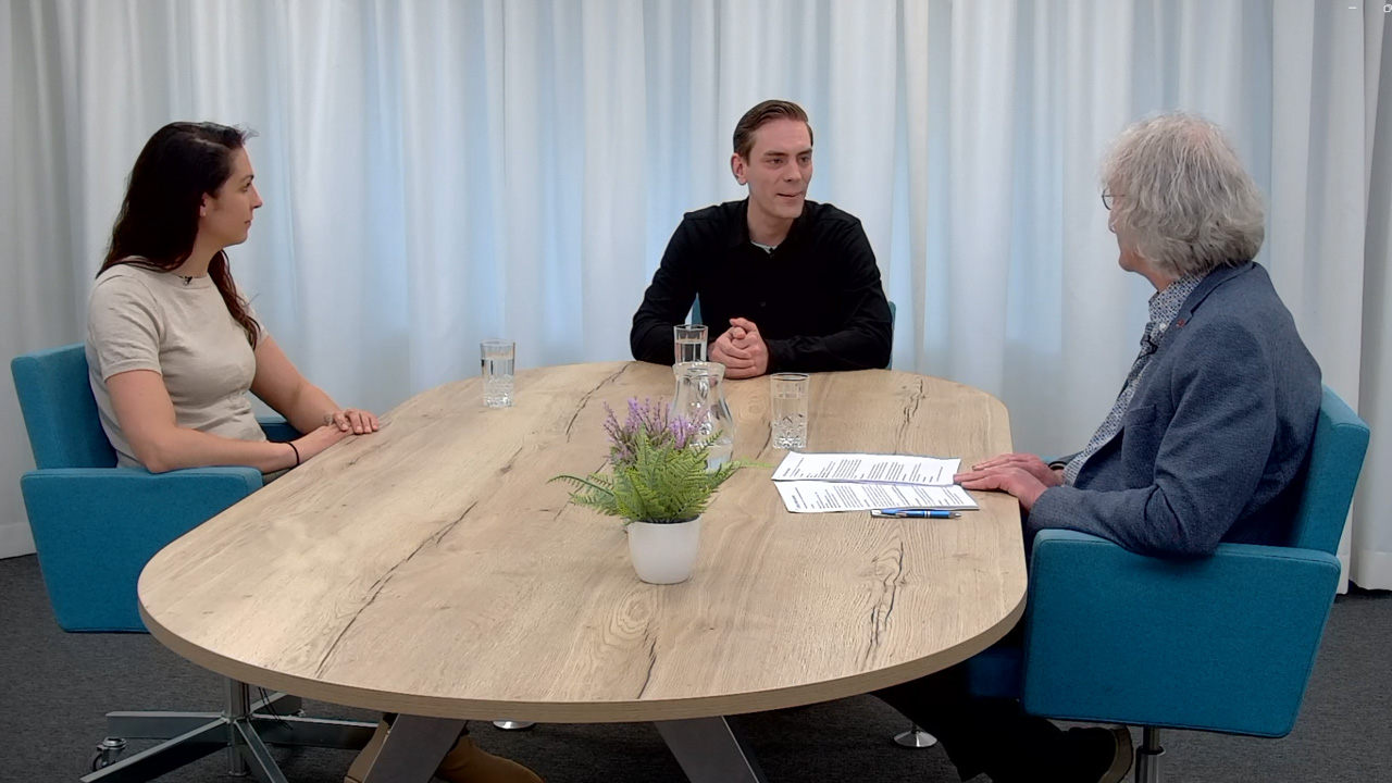 Kristianne Elzinga van Gemeentebelangen Midden-Groningen en Max Versluis van de VVD