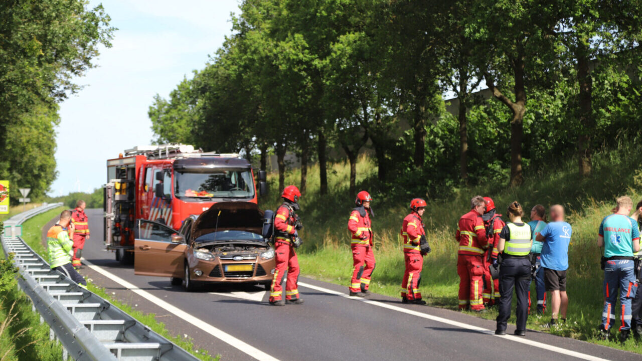 Twee auto's botsen op afrit A7 bij Sappemeer