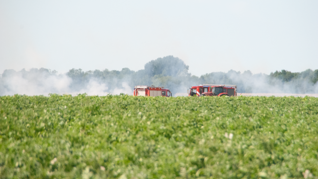 Grote brand in aardappelveld bij Siddeburen