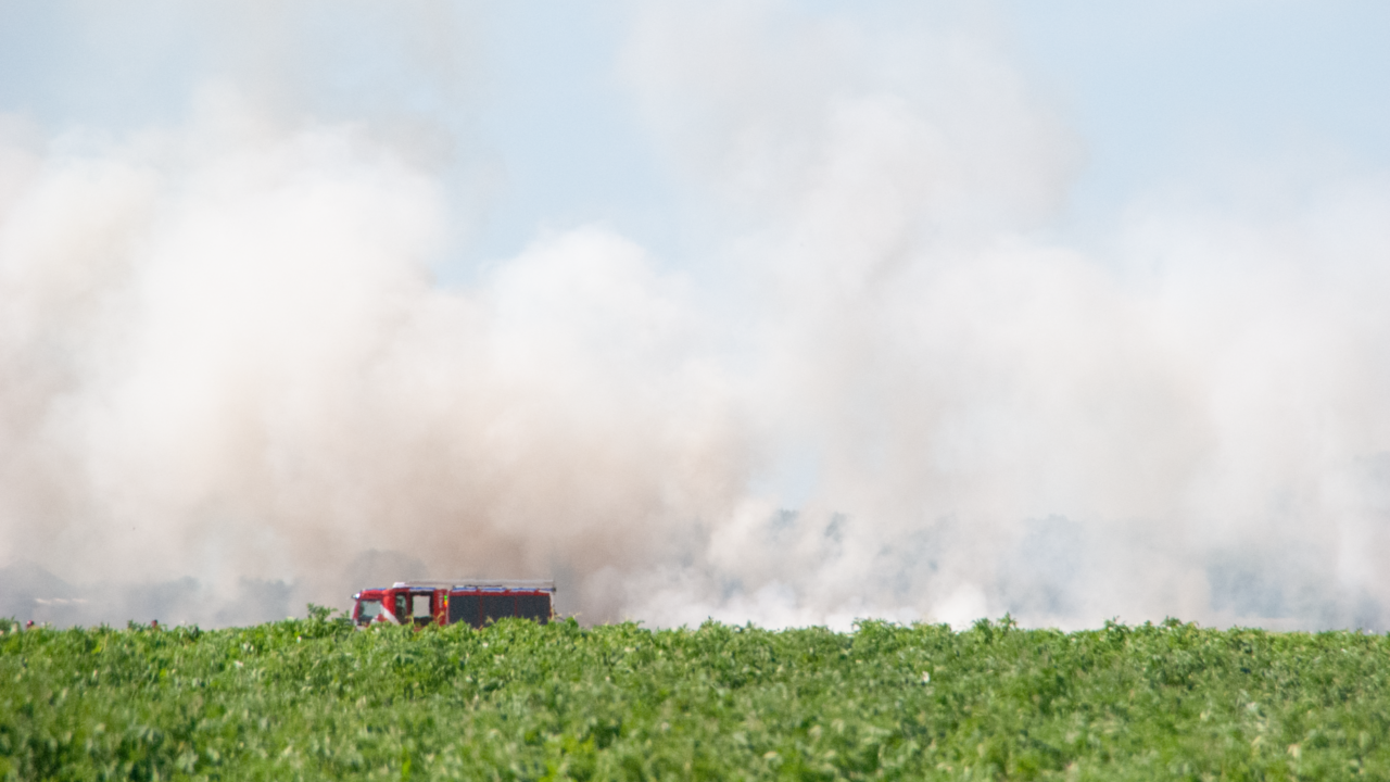 Grote brand in aardappelveld bij Siddeburen