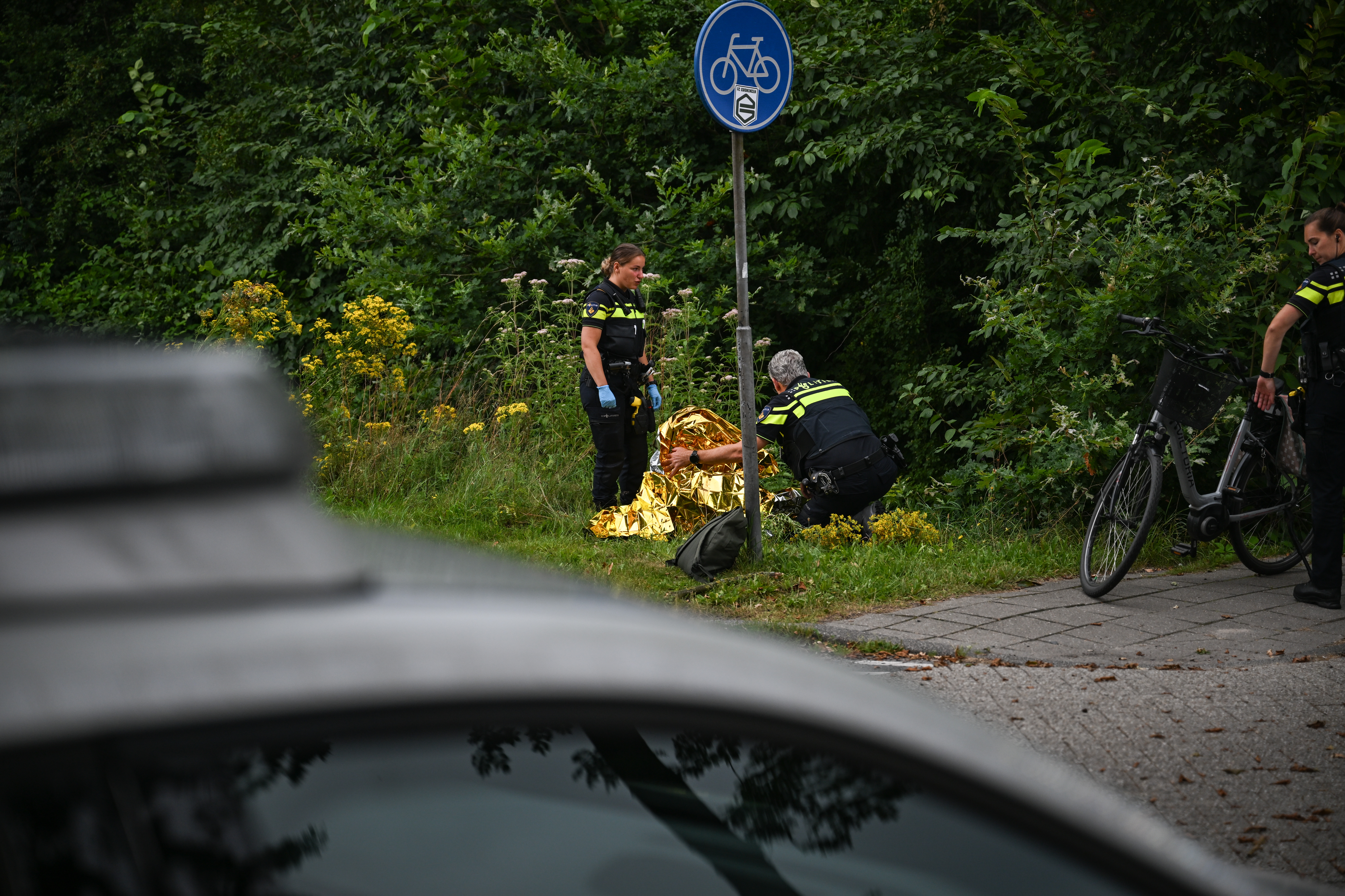 112 Venema Media vrouw in sloot Hoogezand