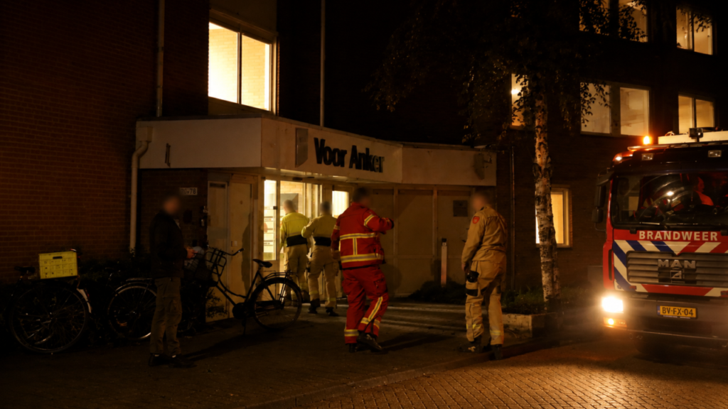 Brandweer bevrijdt persoon uit lift voor Anker, Hoogezand
