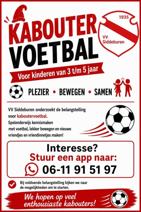Flyer kaboutervoetbal Siddeburen