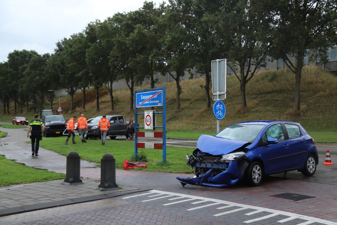 Ongeval op de Slochterstraat met de Rijksweg Oost in Sappemeer